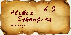 Aleksa Sukonjica vizit kartica